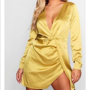 Satin Twist Knot Detail Dress